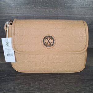 Christian Lacroix Clara Embossed Logo Adjustable Shoulder Bag Women’s Toffee NWT